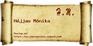 Héjjas Mónika névjegykártya